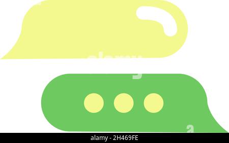 Green chat heads, illustration, vector, on a white background. Stock Vector