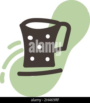 Tall tea cup, illustration, vector, on a white background. Stock Vector