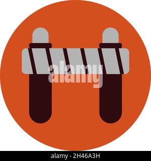Construction fence, illustration, vector, on a white background. Stock Vector