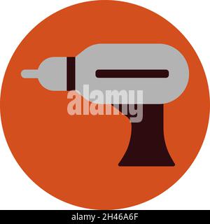 Electric drill, illustration, vector, on a white background. Stock Vector