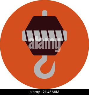 Construction hook, illustration, vector, on a white background. Stock Vector