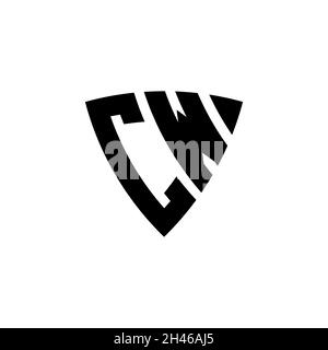 DC Monogram logo letter with Star geometric shape style design isolated on black background. Star polygonal, shield star geometric. Stock Vector