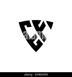 EP Monogram logo letter with Star geometric shape style design isolated on black background. Star polygonal, shield star geometric. Stock Vector
