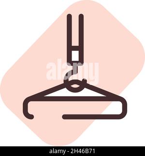 Tower crane machine, illustration, vector, on a white background. Stock Vector