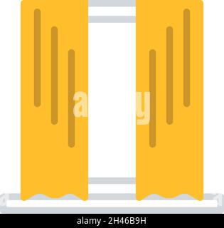 Two yellow curtains, illustration, vector, on a white background. Stock Vector