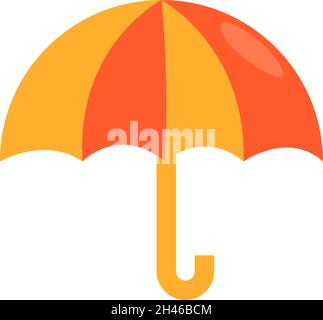 Red and yellow umbrella, illustration, vector, on a white background. Stock Vector