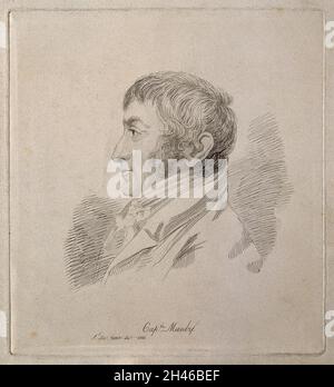 George William Manby. Line engraving by Mrs D. Turner after S. de Koster, 1810. Stock Photo