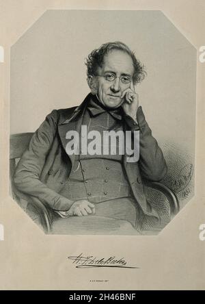 Sir Henry Thomas de la Bèche. Lithograph by T. H. Maguire, 1851. Stock Photo