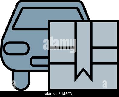 Delivery car, illustration, vector, on a white background. Stock Vector