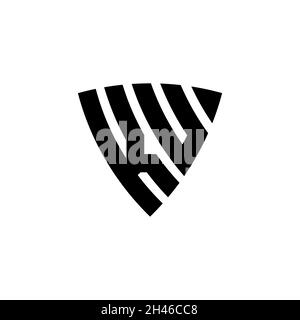 NU Monogram logo letter with Star geometric shape style design isolated on black background. Star polygonal, shield star geometric. Stock Vector