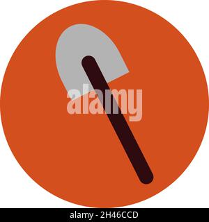 Construction showel, illustration, vector, on a white background. Stock Vector