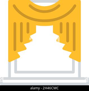 Decorative golden curtain, illustration, vector, on a white background. Stock Vector