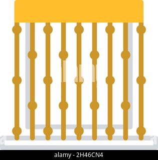 Silky golden interesting curtain, illustration, vector, on a white background. Stock Vector