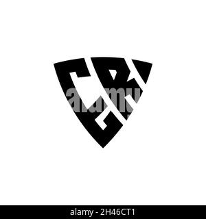ER Monogram logo letter with triangle shield shape style design isolated on white background. Triangle monogram logo, shield monogram logo, triangle s Stock Vector