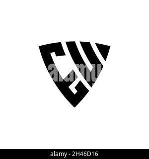 EU Monogram logo letter with triangle shield shape style design isolated on white background. Triangle monogram logo, shield monogram logo, triangle s Stock Vector