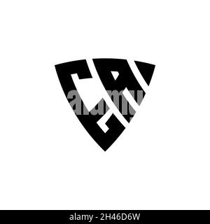 EA Monogram logo letter with triangle shield shape style design isolated on white background. Triangle monogram logo, shield monogram logo, triangle s Stock Vector