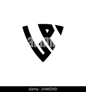 LP Monogram logo letter with triangle shield shape style design isolated on white background. Triangle monogram logo, shield monogram logo, triangle s Stock Vector