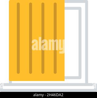 Modern yellow curtain, illustration, vector, on a white background. Stock Vector