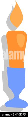 Dinner candle, illustration, vector, on a white background. Stock Vector