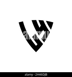 LY Monogram logo letter with triangle shield shape style design isolated on white background. Triangle monogram logo, shield monogram logo, triangle s Stock Vector