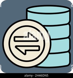 Money transfer, illustration, vector, on a white background. Stock Vector