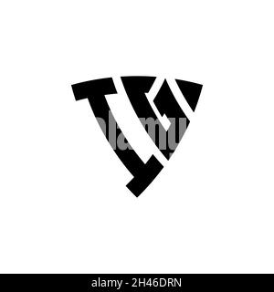 IG Monogram logo letter with triangle shield shape style design isolated on white background. Triangle monogram logo, shield monogram logo, triangle s Stock Vector