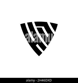 HD Monogram logo letter with triangle shield shape style design isolated on white background. Triangle monogram logo, shield monogram logo, triangle s Stock Vector