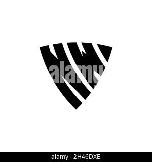 NW Monogram logo letter with triangle shield shape style design isolated on white background. Triangle monogram logo, shield monogram logo, triangle s Stock Vector