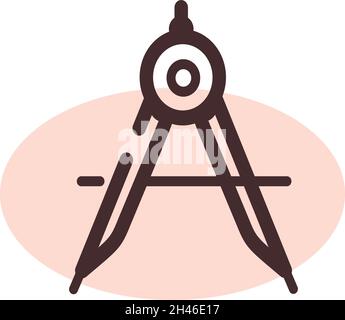 Education caliper, illustration, vector, on a white background. Stock Vector