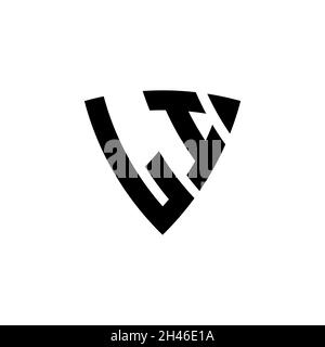 LI Monogram logo letter with triangle shield shape style design isolated on white background. Triangle monogram logo, shield monogram logo, triangle s Stock Vector