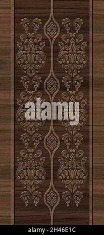 3d laminated door design and background wallpaper, Oriental Skin Arabic pattern Stock Photo