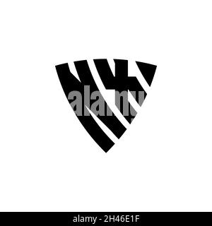 NX Monogram logo letter with triangle shield shape style design isolated on white background. Triangle monogram logo, shield monogram logo, triangle s Stock Vector