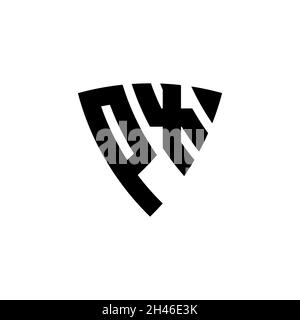 PX Monogram logo letter with triangle shield shape style design isolated on white background. Triangle monogram logo, shield monogram logo, triangle s Stock Vector