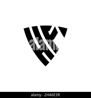 HF Monogram logo letter with triangle shield shape style design isolated on white background. Triangle monogram logo, shield monogram logo, triangle s Stock Vector