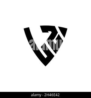 LZ Monogram logo letter with triangle shield shape style design isolated on white background. Triangle monogram logo, shield monogram logo, triangle s Stock Vector