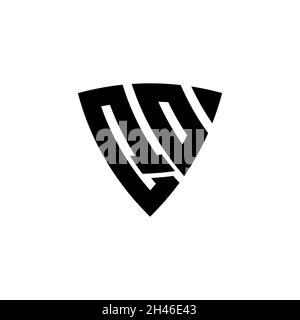 QO Monogram logo letter with triangle shield shape style design isolated on white background. Triangle monogram logo, shield monogram logo, triangle s Stock Vector