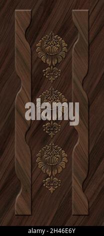 3d laminated door design and background wallpaper, Oriental Skin Arabic pattern Stock Photo