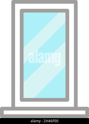 Simple white window, illustration, vector, on a white background. Stock Vector