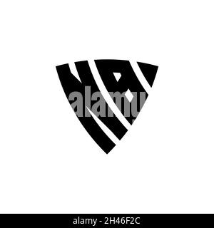NB Monogram logo letter with triangle shield shape style design isolated on white background. Triangle monogram logo, shield monogram logo, triangle s Stock Vector