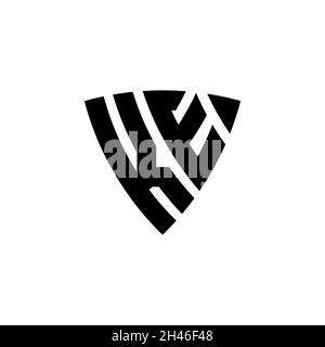 KE Monogram logo letter with triangle shield shape style design isolated on white background. Triangle monogram logo, shield monogram logo, triangle s Stock Vector
