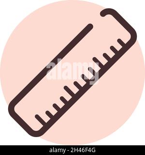 School ruler, illustration, vector, on a white background. Stock Vector