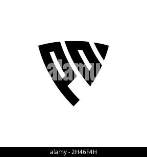 PO Monogram logo letter with triangle shield shape style design isolated on white background. Triangle monogram logo, shield monogram logo, triangle s Stock Vector