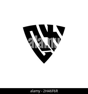 QX Monogram logo letter with triangle shield shape style design isolated on white background. Triangle monogram logo, shield monogram logo, triangle s Stock Vector