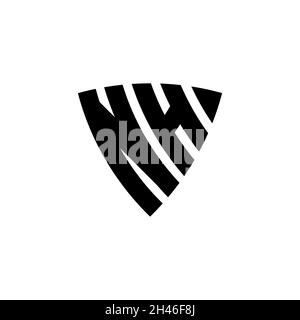 NH Monogram logo letter with triangle shield shape style design isolated on white background. Triangle monogram logo, shield monogram logo, triangle s Stock Vector