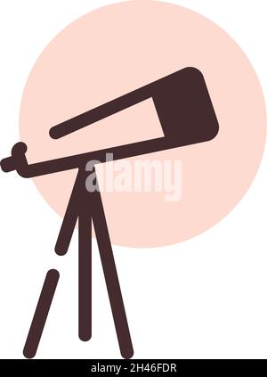 School telescope, illustration, vector, on a white background. Stock Vector