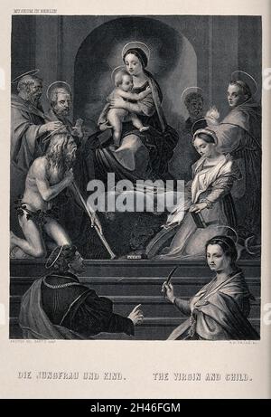 Madonna and Child with a Male Saint, Catherine of Alexandria and a ...