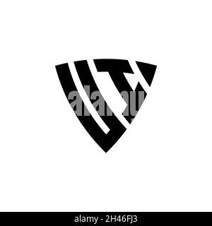 UI Monogram logo letter with triangle shield shape style design isolated on white background. Triangle monogram logo, shield monogram logo, triangle s Stock Vector