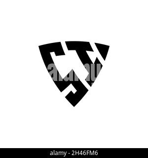 SI Monogram logo letter with triangle shield shape style design isolated on white background. Triangle monogram logo, shield monogram logo, triangle s Stock Vector