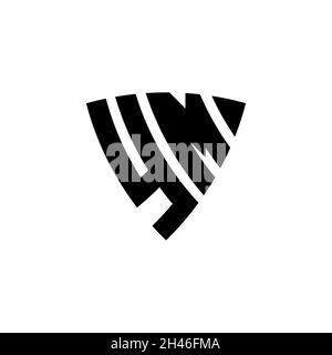YM Monogram logo letter with triangle shield shape style design isolated on white background. Triangle monogram logo, shield monogram logo, triangle s Stock Vector