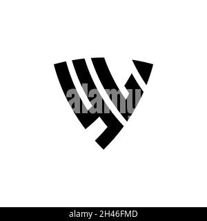 YL Monogram logo letter with triangle shield shape style design isolated on white background. Triangle monogram logo, shield monogram logo, triangle s Stock Vector